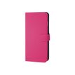 Muvit Wallet Folio - Flip cover voor mobiele telefoon - polycarbonaat, imitatieleer - roze - voor Apple iPhone 6 Plus, 6s Plus