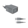 Force Power - chargeur secteur pour smartphone + câble USB A/USB C - gris
