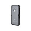 Muvit Customline Bimat Back - Beschermende bedekking voor mobiele telefoon - zwart, transparant - voor Apple iPhone 4