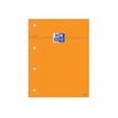 Oxford Bloc Orange A4+ - Bloknote - geniet - 80 vellen / 160 pagina's - extra wit papier - Seyès - oranje hoes (pak van 5)