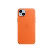 Apple - coque de protection en cuir avec MagSafe pour iPhone 14 Plus - orange