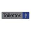 Exacompta - Plaque de signalisation Toilettes dames - 165 x 44 mm - aluminium brossé