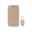 MUVIT LIFE Pack - Flip cover voor mobiele telefoon - beige - met vernis nailmatic - voor Apple iPhone 6, 6s