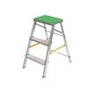 Safetool ALU PLUS - Ladder - 3 stappen - werkhoogte: 2.7 m - aluminium - grijs, groen