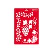 MEYCO - Pochoir artisanal - lierre et raisins - 21 x 31 cm - rouge transparent - plastique