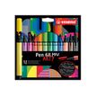 STABILO Pen 68 MAX - pen met vezelpunt - zwart, groen, oranje, bruin, roze, lichtgroen, ultramarijn, abrikoos, citroengeel, lila, karmozijn, azuur - 12 stuks