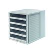 4012473140011-HAN Monitor - Module de classement ouvert 5 tiroirs - gris clair-Angle droit-0