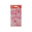 Apli - zelfklevende decoratieset - 56 stuks - harten - roze