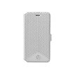 MERCEDES - Protection à rabat pour iPhone 6 Plus, 6s Plus - cuir véritable - gris 
