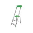 Safetool - Ladder - 4 stappen - werkhoogte: 2.87 m - aluminium - grijs, groen