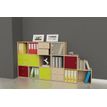 7331910014751-Bibliothèque modulaire MAXICOLOR - 9 cases - imitation chêne clair--1