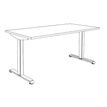 3253310160019-Bureau LEVEL - Bureau éléctrique - L140 - pied blanc - plateau Imitation Chêne clair--4