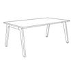 3253310163317-Bureau STEELY Manager - L180 x P100 x H72,5 cm - plateau imitation Chêne clair - Pieds blanc--3