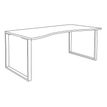 0404000123873-Bureau vague symétrique LOFTER - L180 cm - Plateau imitation chêne clair - pied Blanc--4