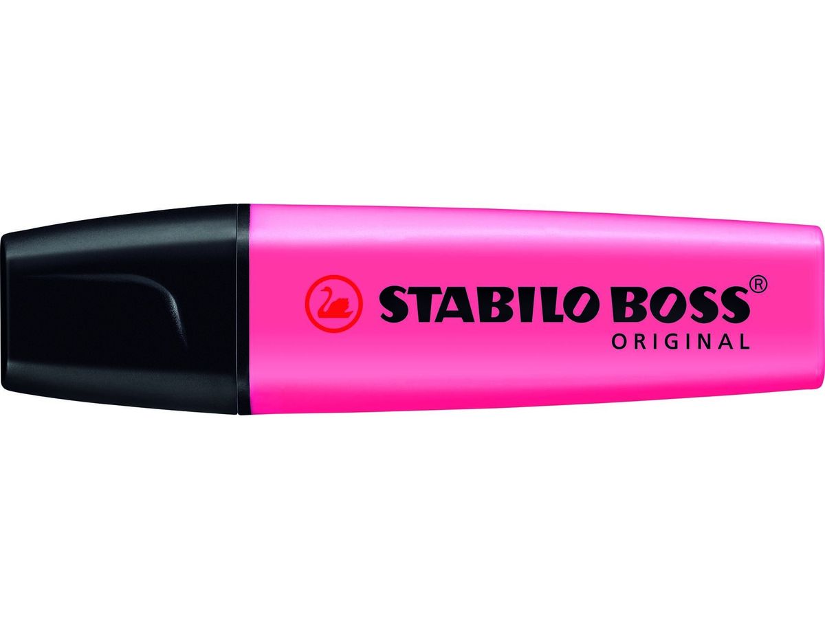 STABILO BOSS ORIGINAL surligneur pointe biseautée - Rose fluo ≡ CALIPAGE