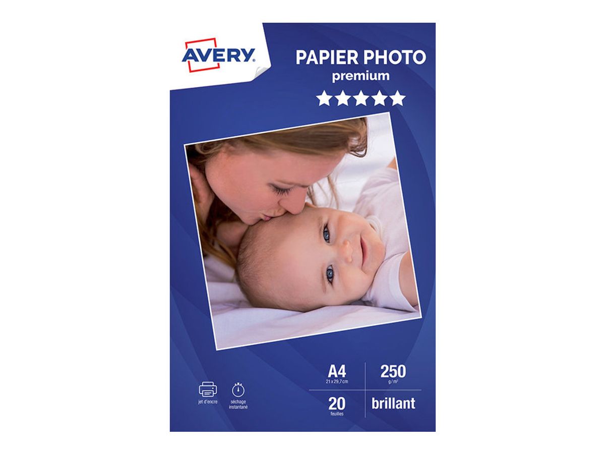 AVERY Papier photo Premium A4 250g/m² 2555-C pas cher 
