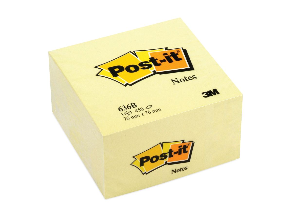 Cube De Notes Post-It®, Bleu, 76 mm x 76 mm, 450 Feuilles/Bloc, 1  Bloc/Paquet