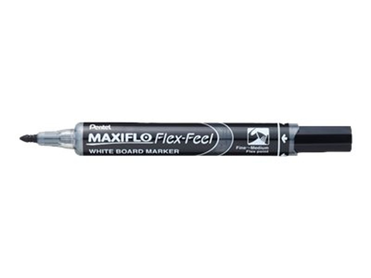 PENTEL Marqueur effaçable sec tableaux Blancs pointe ogive large encre  liquide base alcool Noire MAXIFLO
