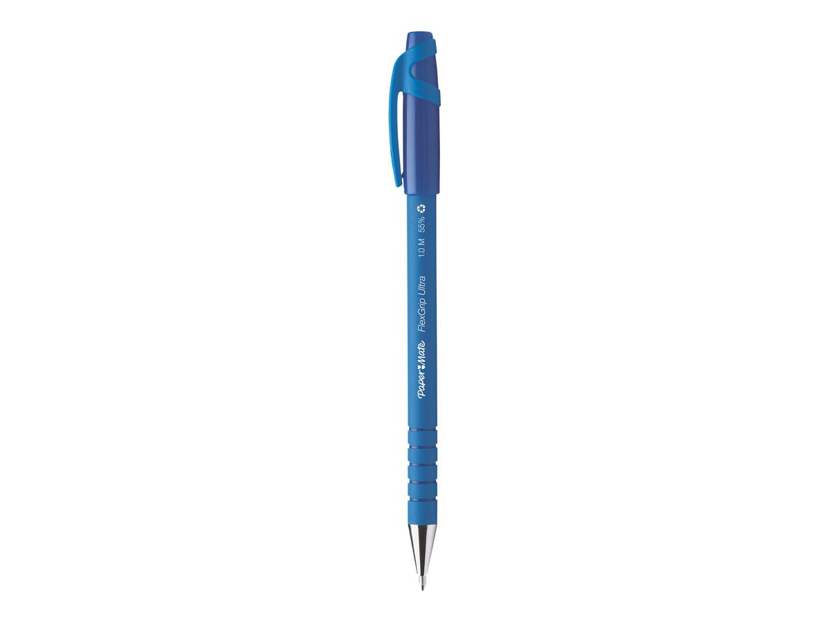 Paper Mate Flexgrip Ultra stylo bille rétractable - pointe moyenne (1,0 mm)  - encre bleue - boîte de 30+6