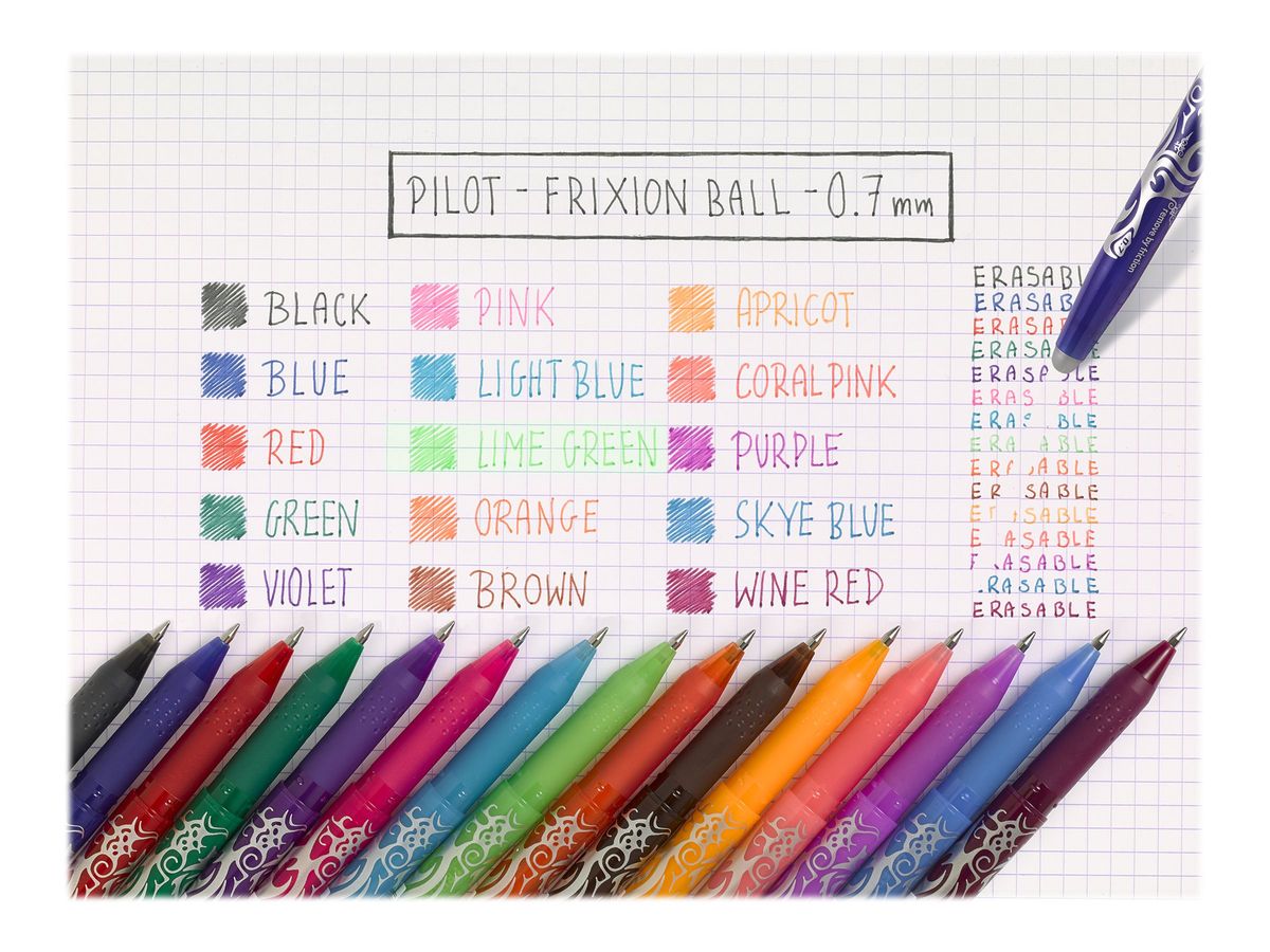 STYLO ROLLER A ENCRE GEL EFFACABLE FRIXION BALL 0.7mm ROUGE PILOT REF:  BL-FR7-R