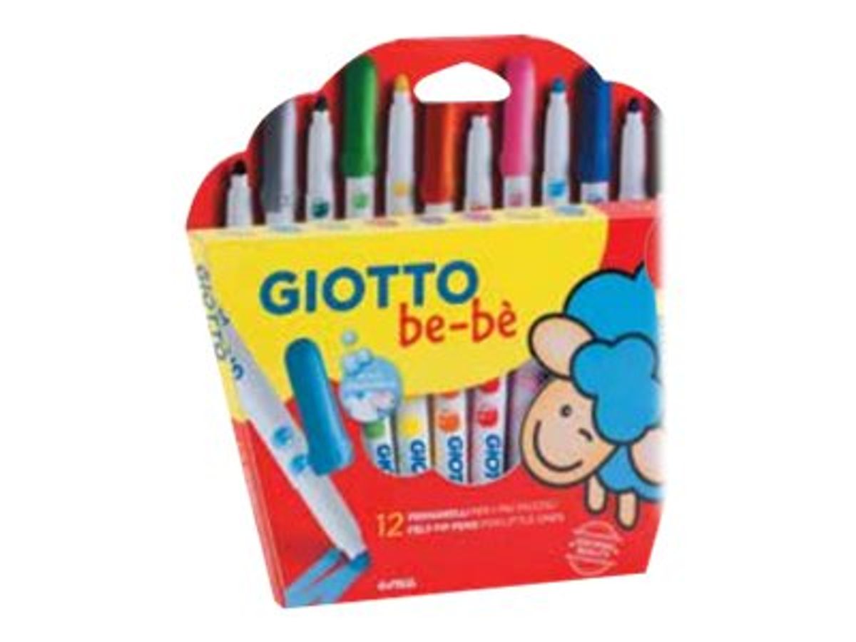 Giotto Bébé Super Grand Géant Crayons Et Aiguiseur Set - Paquet De 12