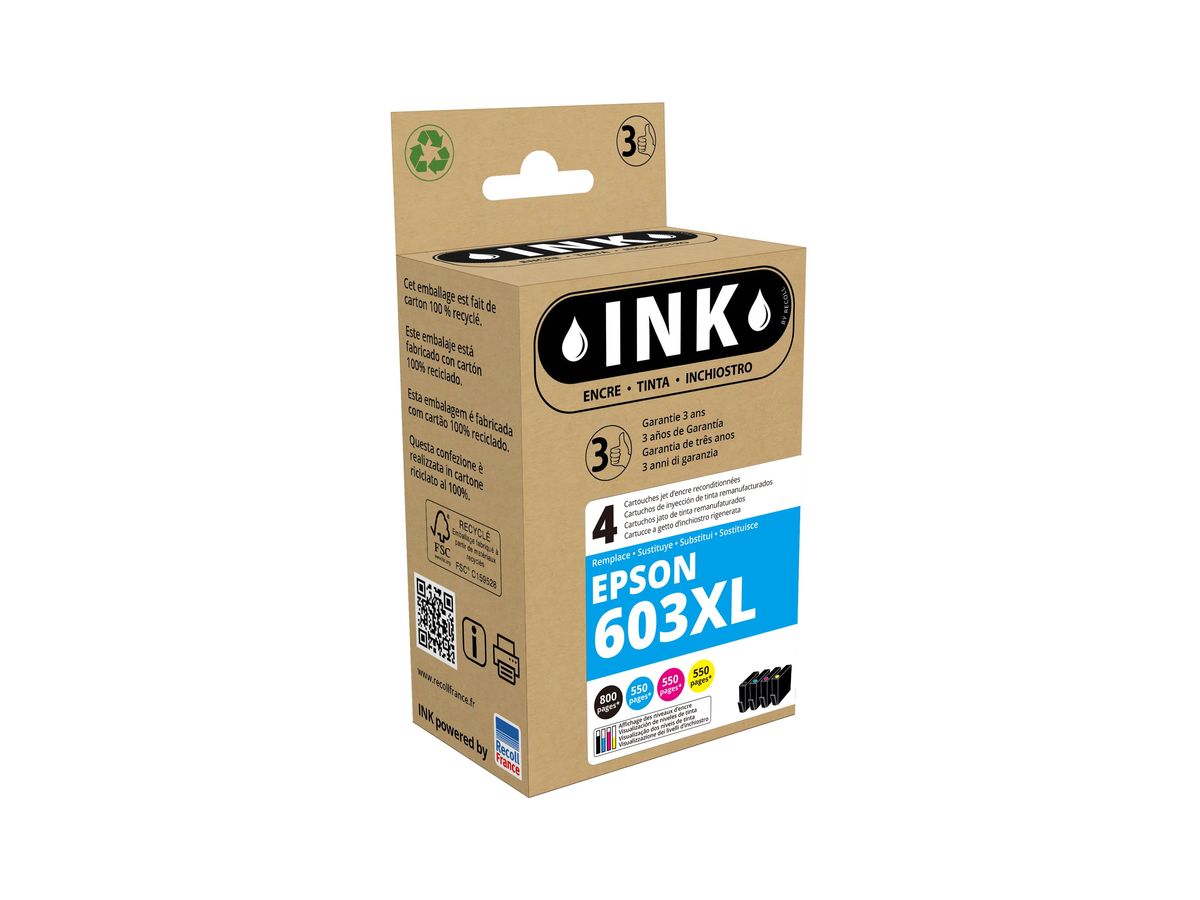 Cartouche compatible Epson 603XL Etoile de mer - pack de 4 - noir, cyan,  magenta, jaune - ink