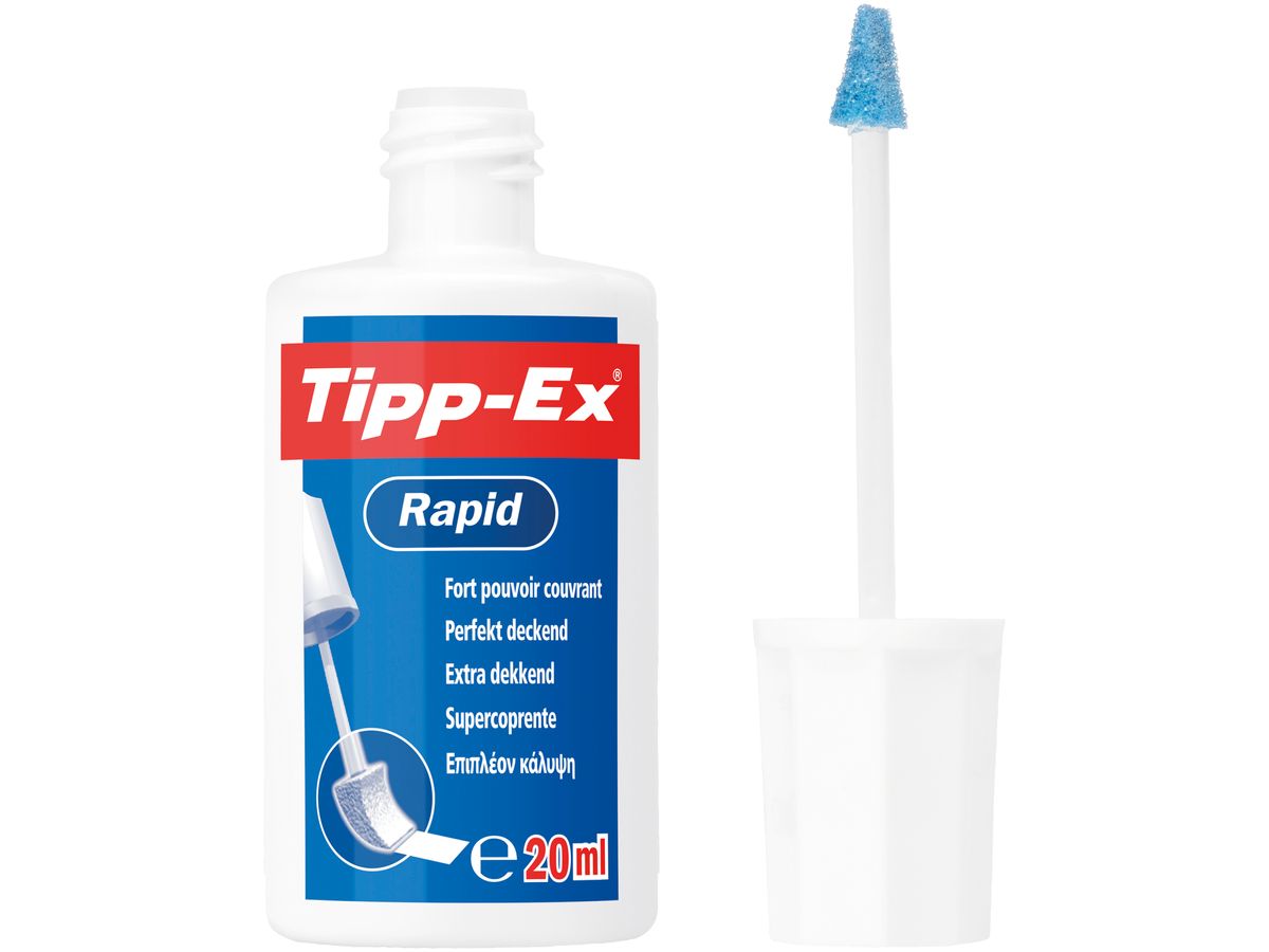 Tipp-Ex Correcteur liquide Rapid, blanc, présentoir de 10