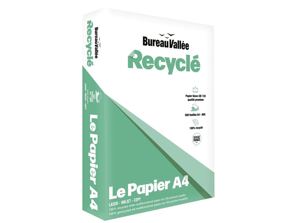 Bureau Vallée Recyclé - Papier blanc - A4 (210 x 297 mm) - 80 g/m² - 500  feuilles