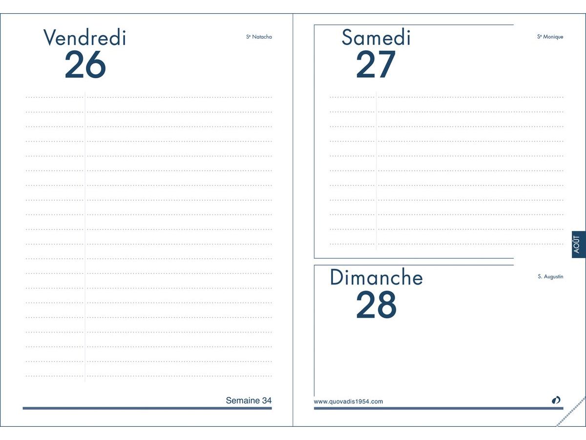 Agenda de bureau 15x21cm, 160 pages papier blanc Sorella QUO VADIS : l' agenda coloris aléatoire à Prix Carrefour