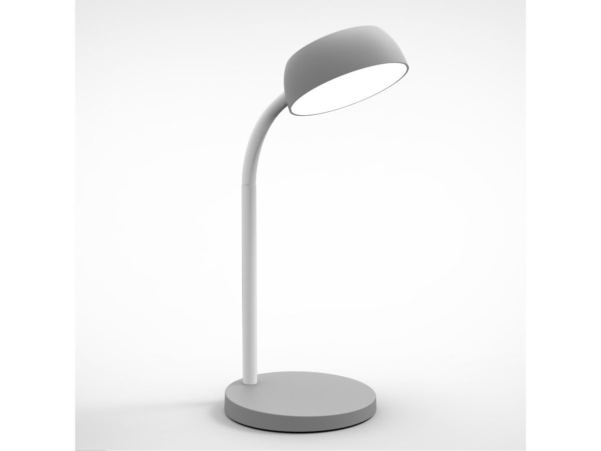 bureau de bureau ou livre de lecture rendu 3d d'un modèle avec une lampe  blanche