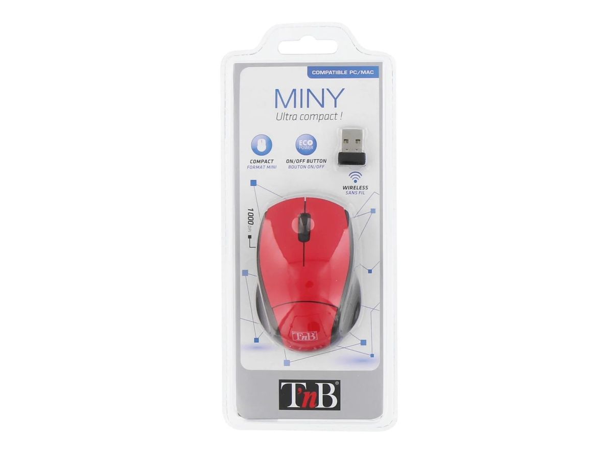 Tnb - TNB Miny - Souris sans Fil compacte - Rouge : : Informatique