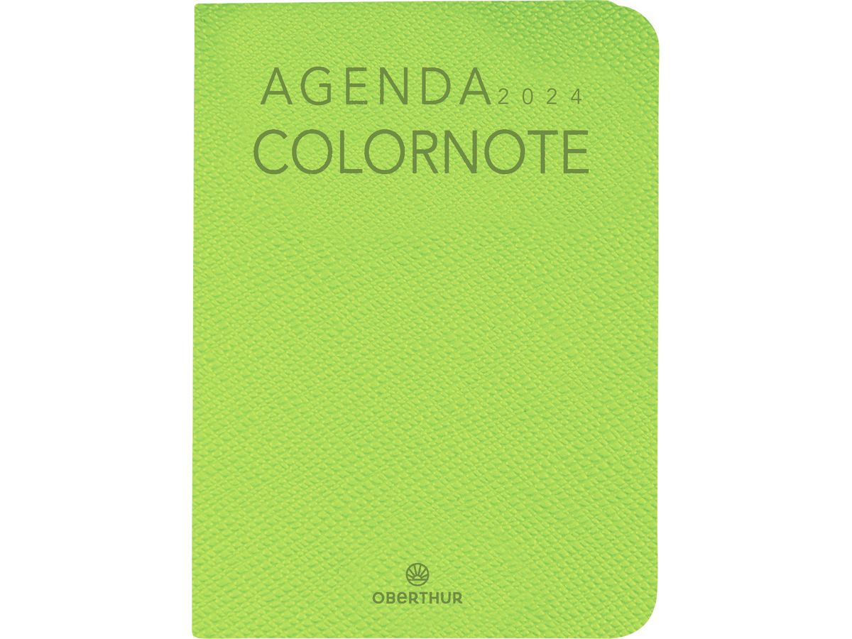 Agenda de poche Colornote - 1 semaine sur 2 pages - 7,5 x 10,5 cm - vert  pomme - Oberthur