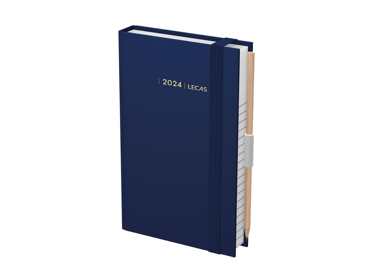 Lecas Chantier - Agenda 1 jour par page avec crayon - 8 x 13 cm - bleu