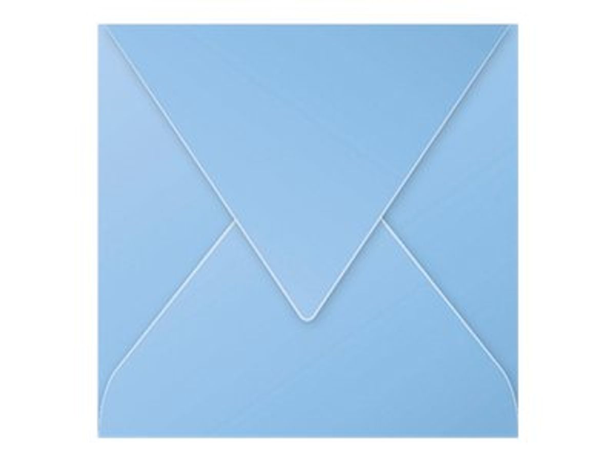 50x enveloppes pour cartes de voeux de luxe carrées 160x160 mm - 0 cm - 105  gr/ m2 bleu