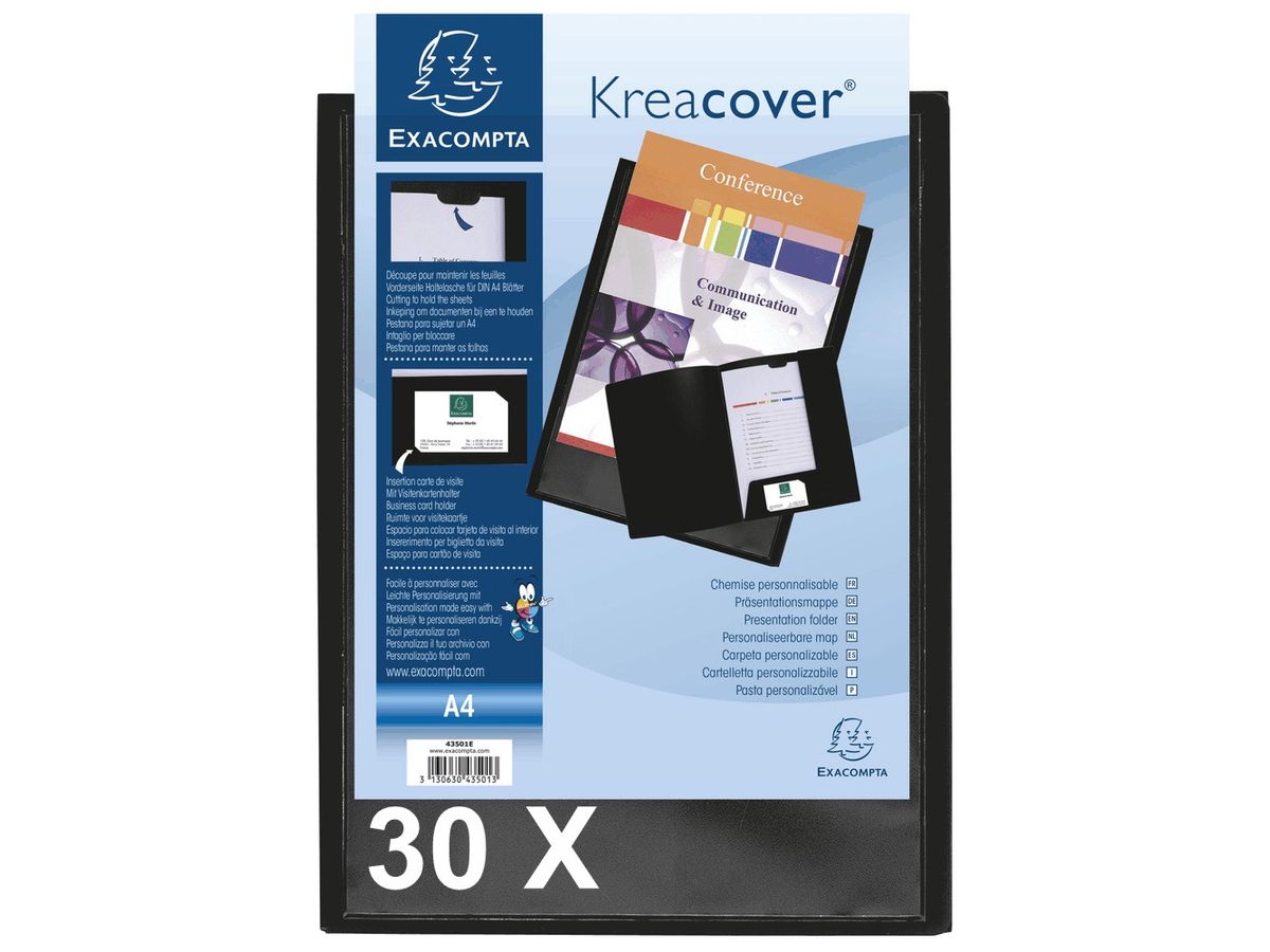Classeur souple personnalisable dos 20mm A4 Exacompta Kreacover Pastel
