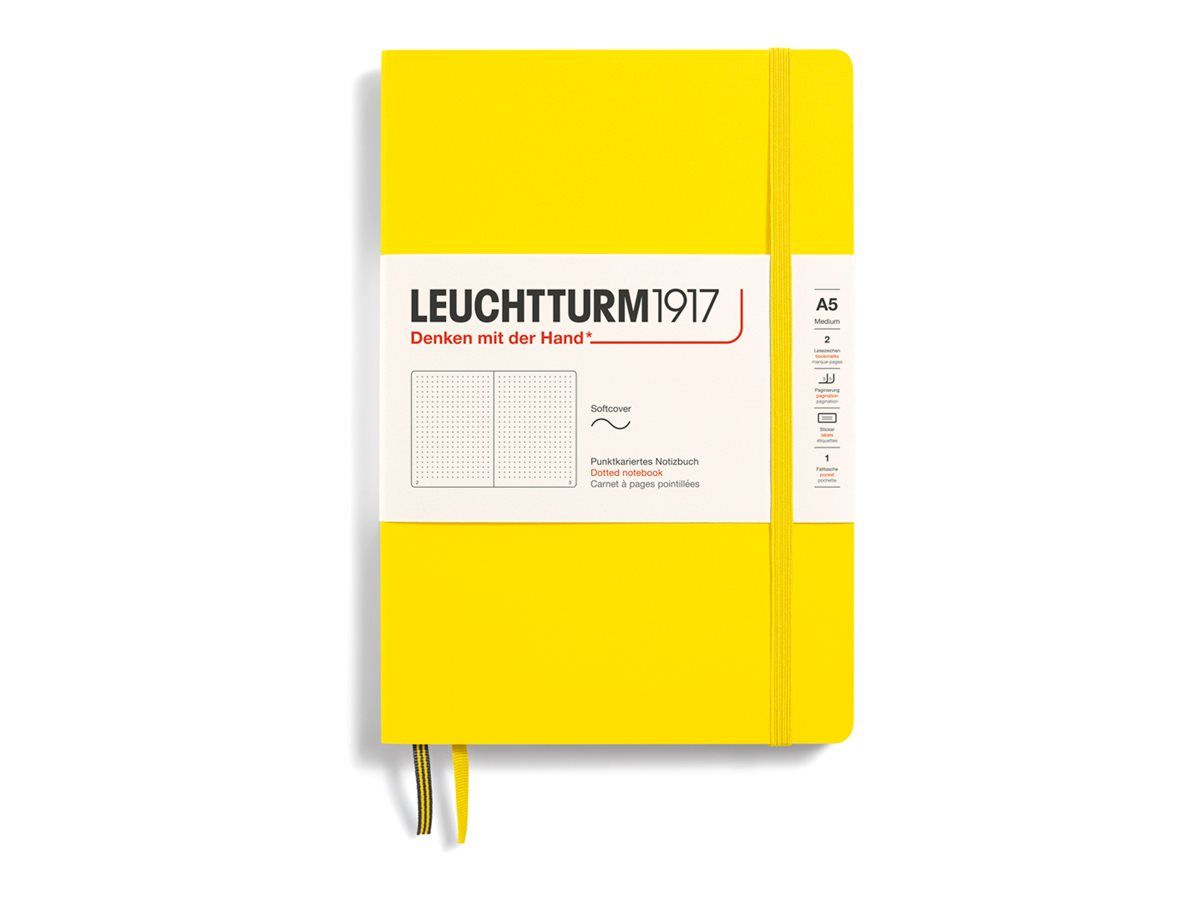 Leuchtturm1917 - Carnet de notes souple A5 - pointillés - jaune citron