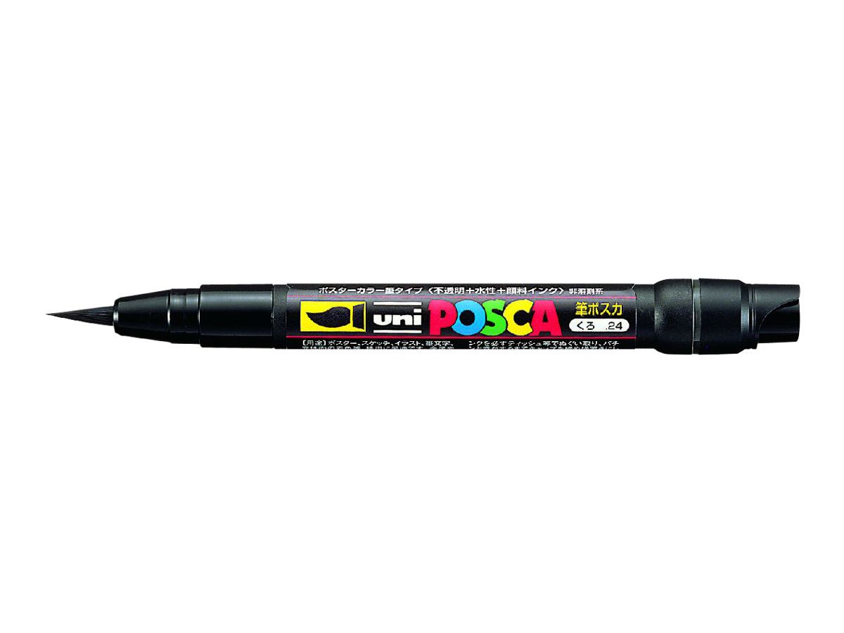 Uni-Ball stylo à pinceau Posca PCF-350, noir 