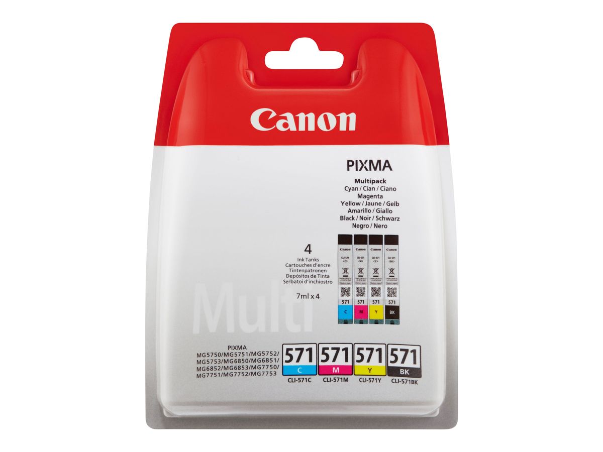 Canon Canon Pixma MG 5750 (PGI-570 CLI 571/0372 C 004) Lot de cartouches  d'encre Noir/cyan/magenta/jaune : : Fournitures pour le bureau