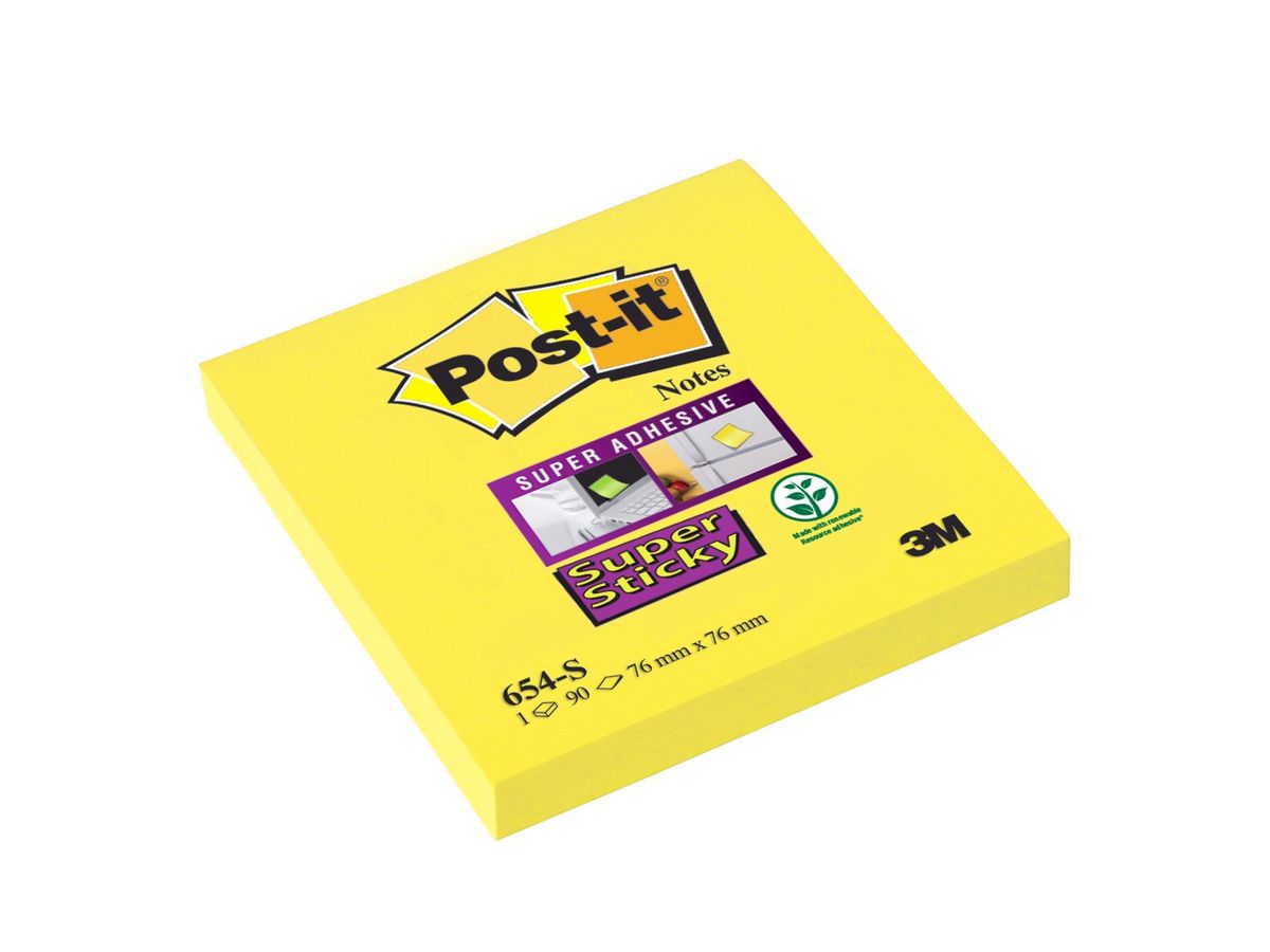 Post-it Super Sticky Notes, Couleurs Assorties, Pack de 24, 90 Feuilles par  Bloc, 76 mm