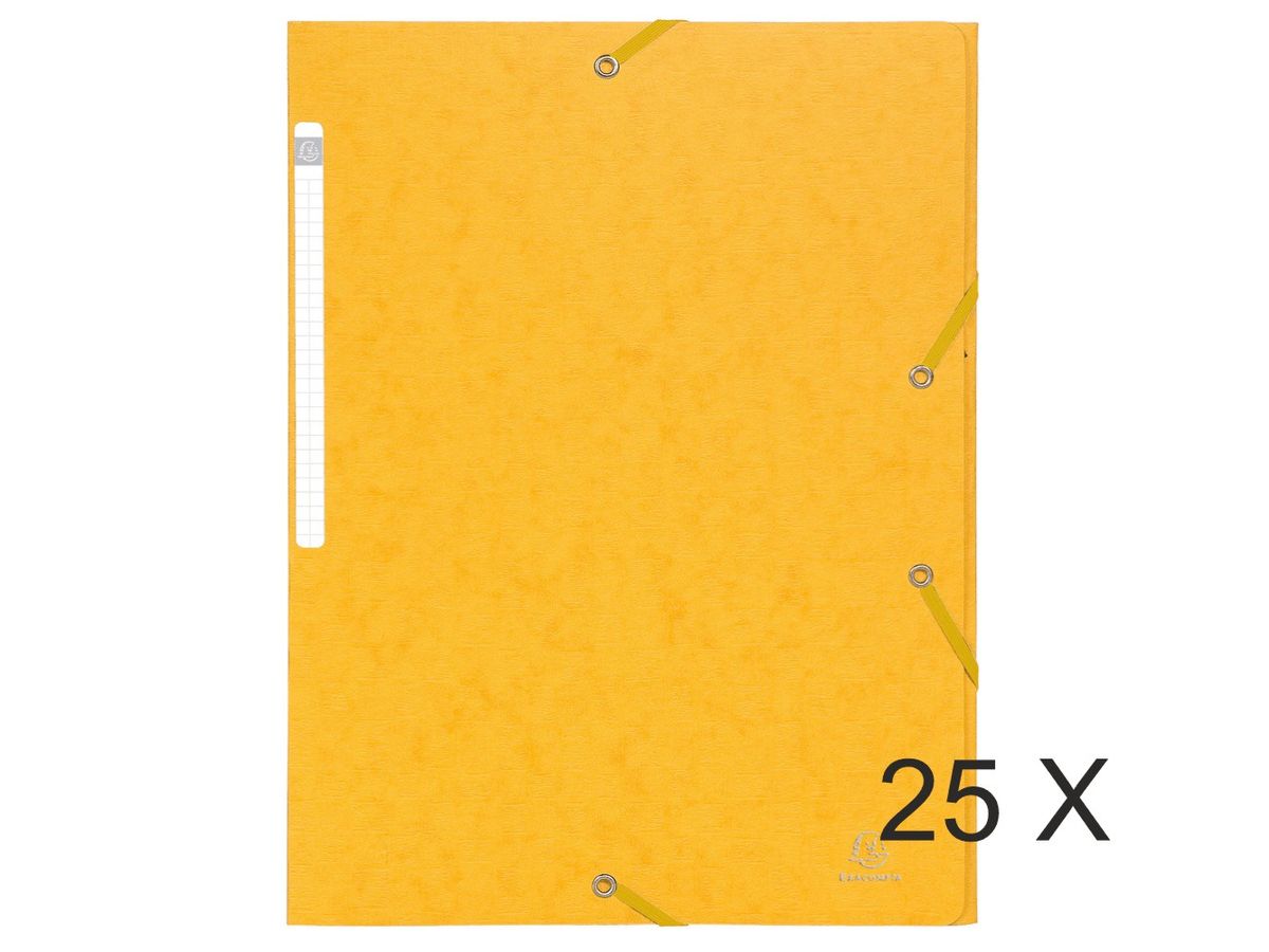 Exacompta - Réf. 55560E - Carton de 50 chemises à élastiques Aquarel -  dimensions 24 x 32 cm pour documents au format A4 - couleurs assorties