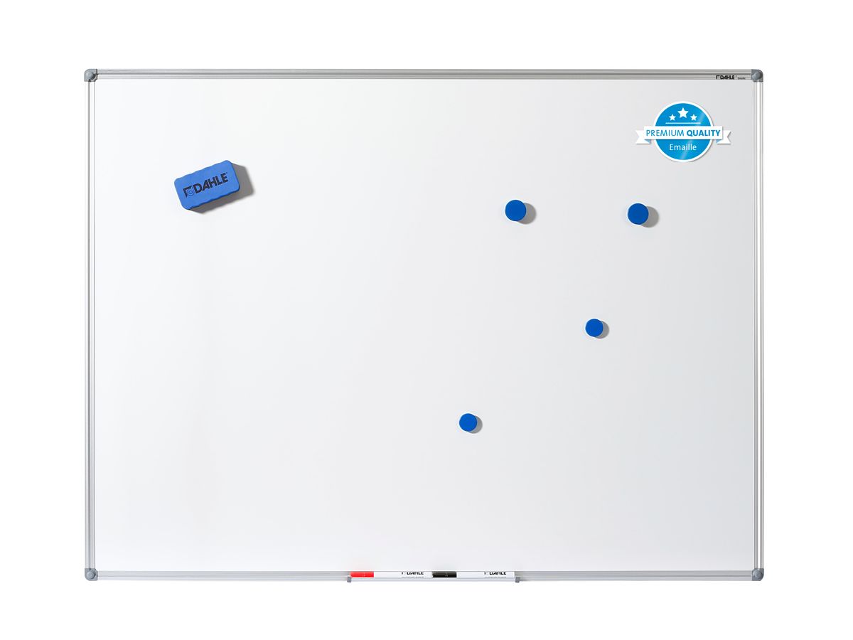 DAHLE - Tableau blanc émaillé 60 x 90 cm - magnétique - cadre alu