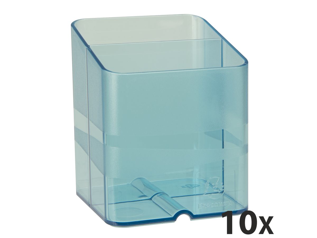 Cube en plastique ou en verre dans différentes vues d'angle, boîte