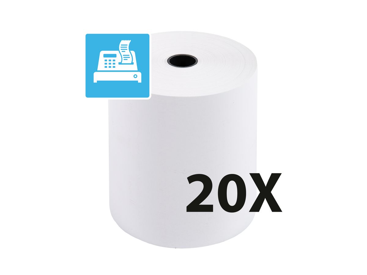 lot de 20 - Bobine Papier Thermique, 80 x 80 x 12 mm, rouleaux thermique  80x80x12 pour