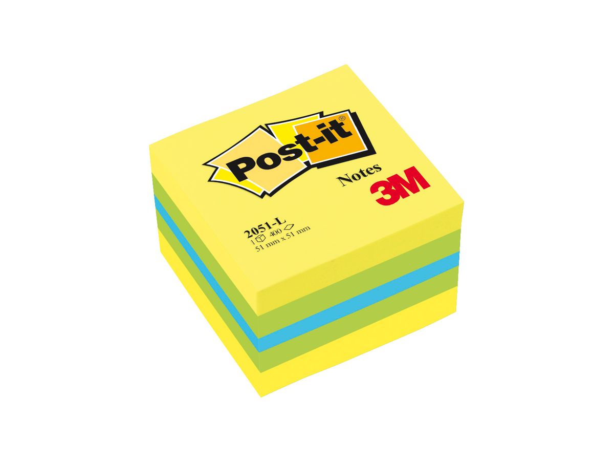 Mini-cube Post-it® couleurs Citron 51 x 51 mm - 400 feuilles - Notes  repositionnables - Post-it - Carnets - Blocs notes - Répertoires