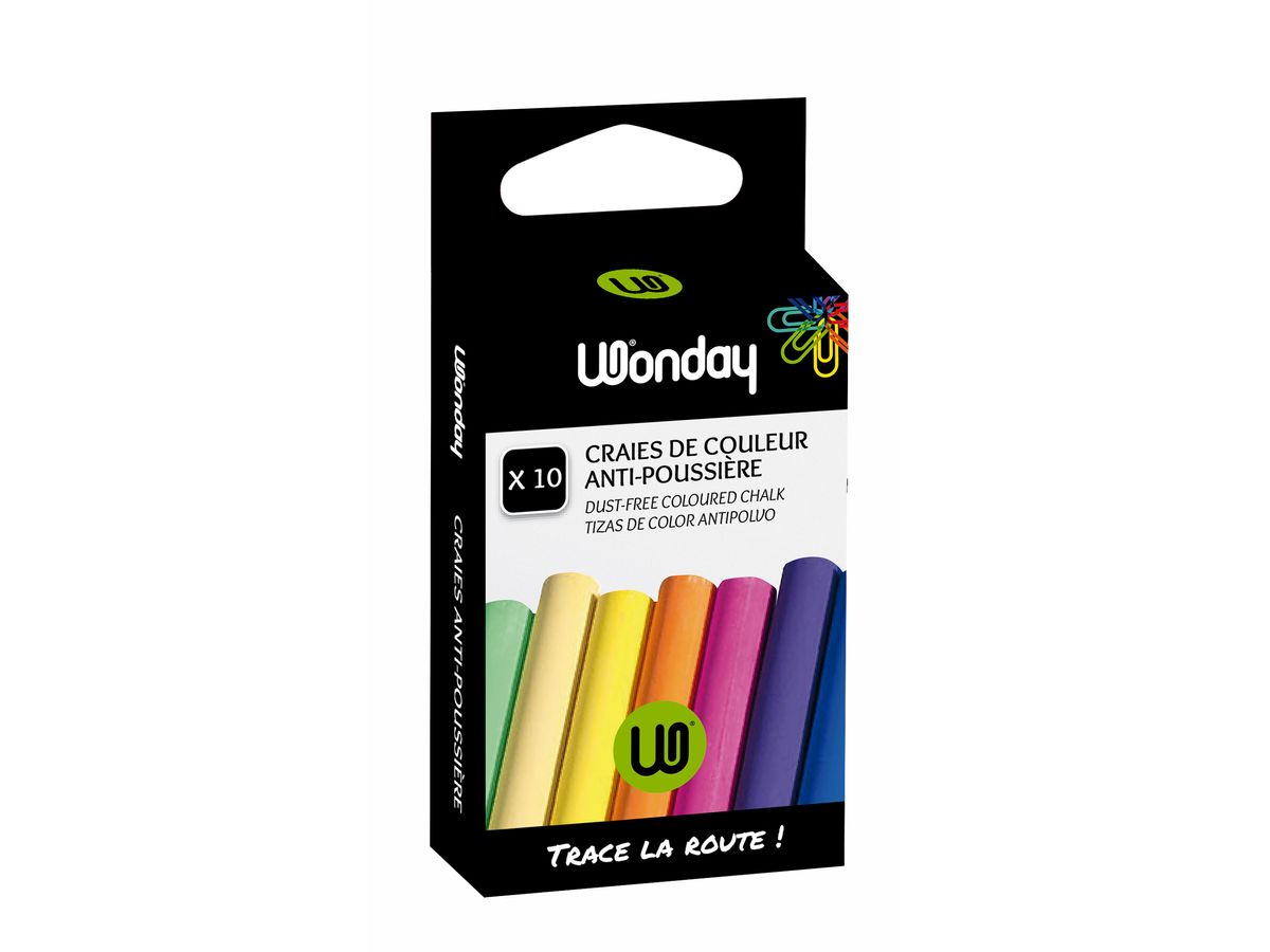 Crayons blancs sans poussière - en boîte x 100