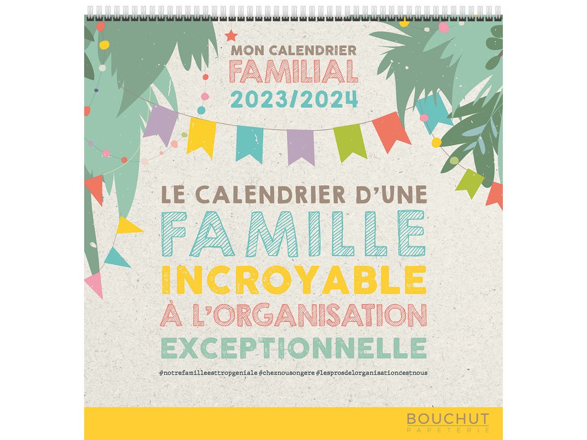 Bouchut Famille - Calendrier illustré mensuel - 30 x 30 cm