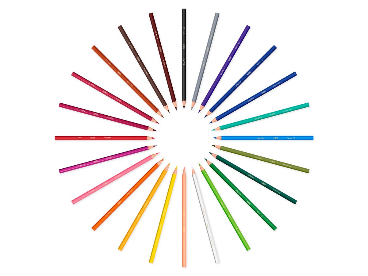 Boîte de 24 crayons de couleur Evolution Stripes BIC