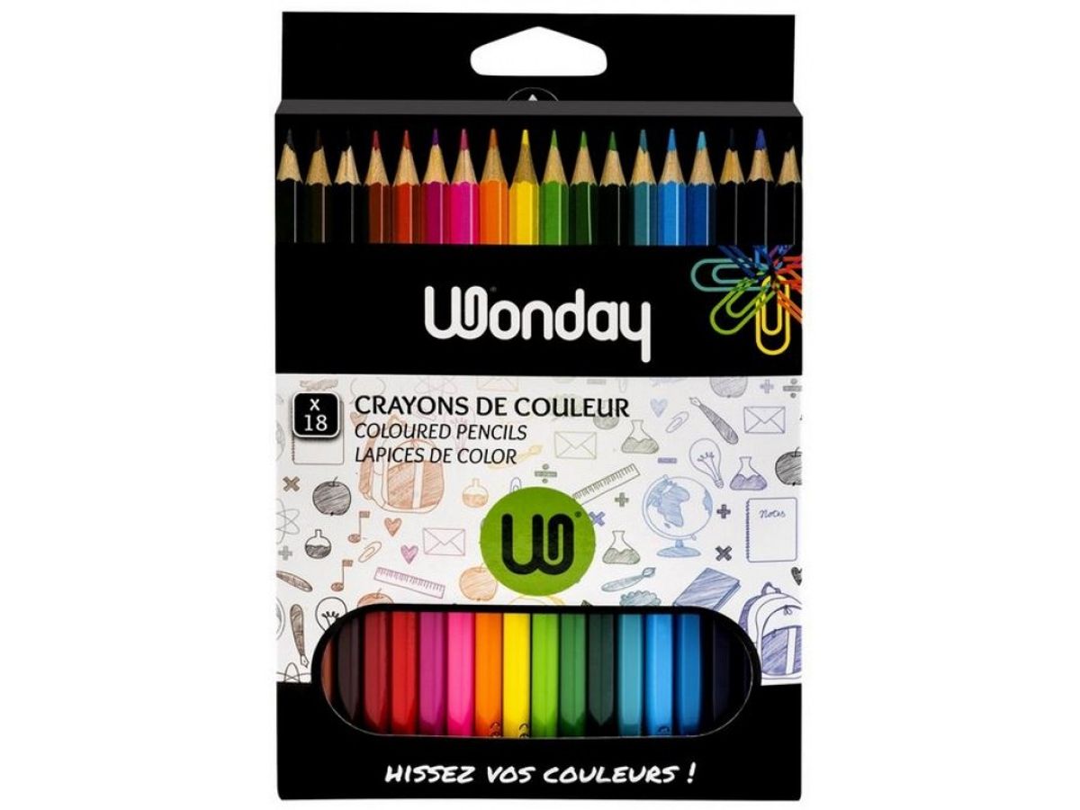 Wonday - 18 Crayons de couleur