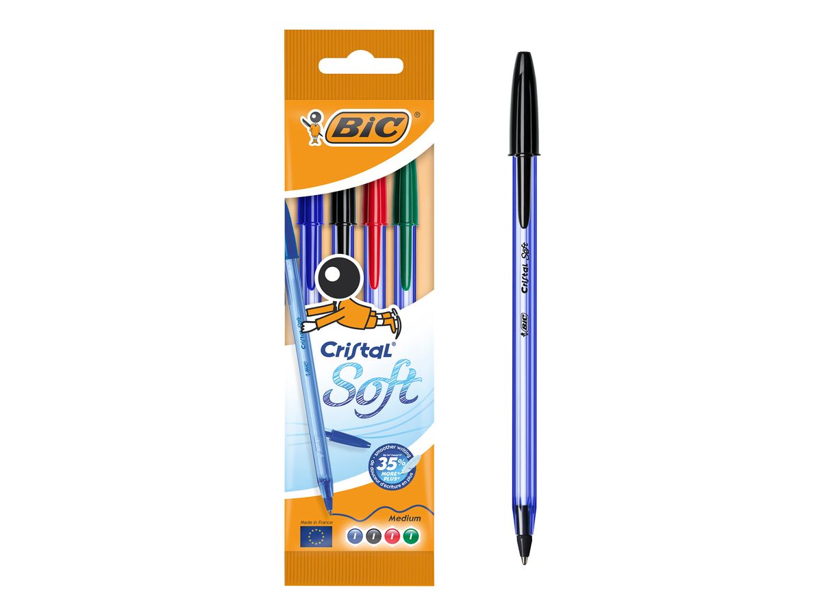 Pack 90 + 10 stylos-bille Bic Cristal Medium bleus - Stylos-bille