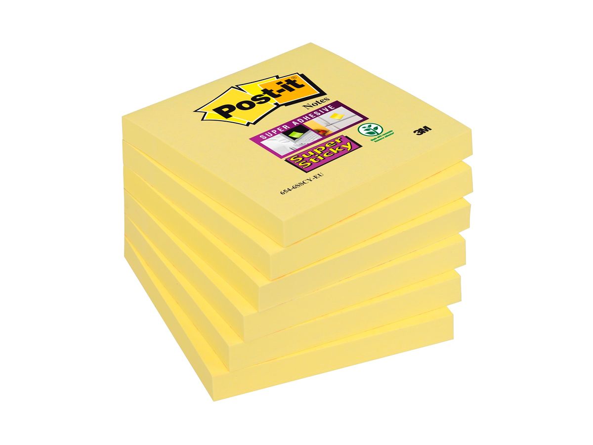 Blocs de 90 notes repositionnables Super Sticky - Jaune pastel - 7